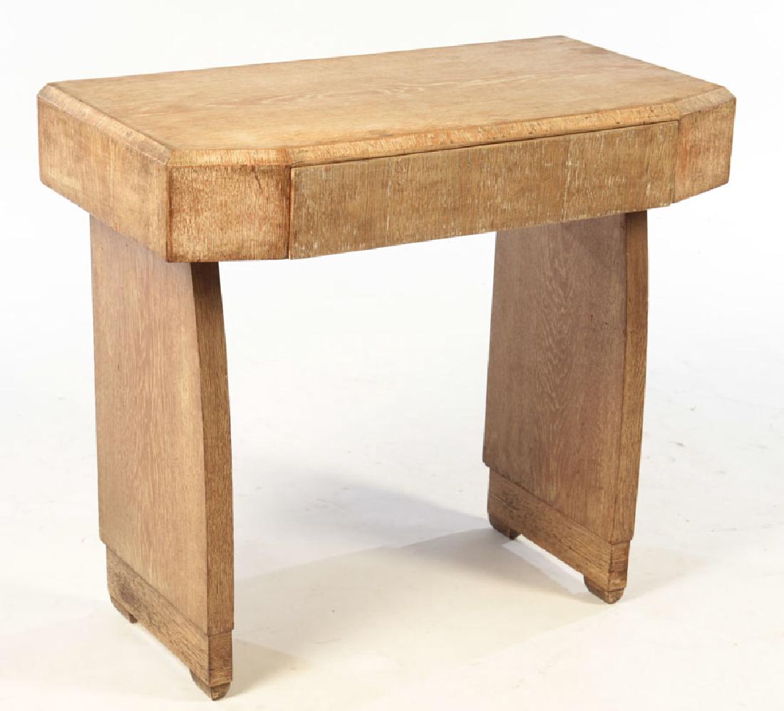 CERUSED OAK CONSOLE TABLE MOLDED EDGE TOP 1940 (1 of 5)