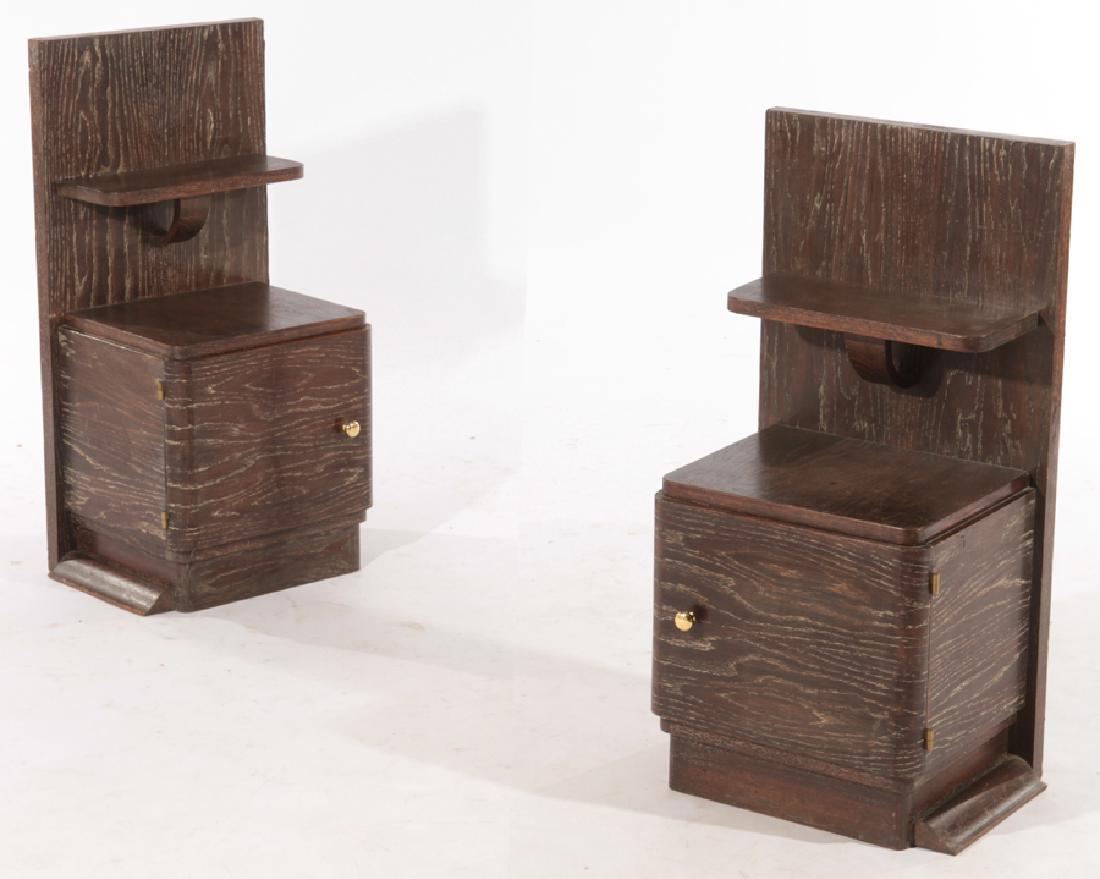 PR FRENCH ART DECO CERUSED OAK SIDE CABINETS 1940 (1 of 5)