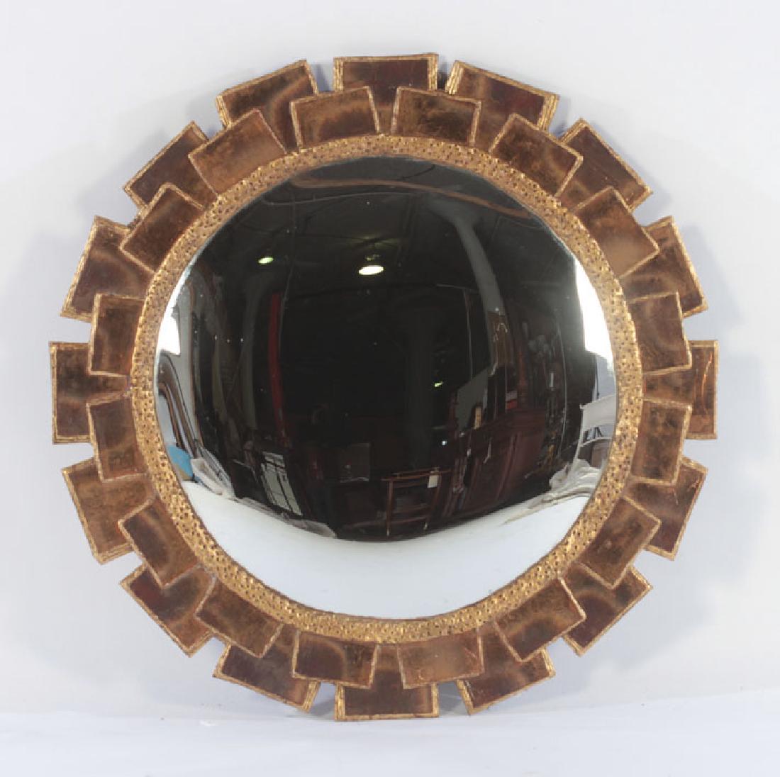 GILT RESIN WOOD COPPER COLORED GLASS MIRROR (1 of 4)