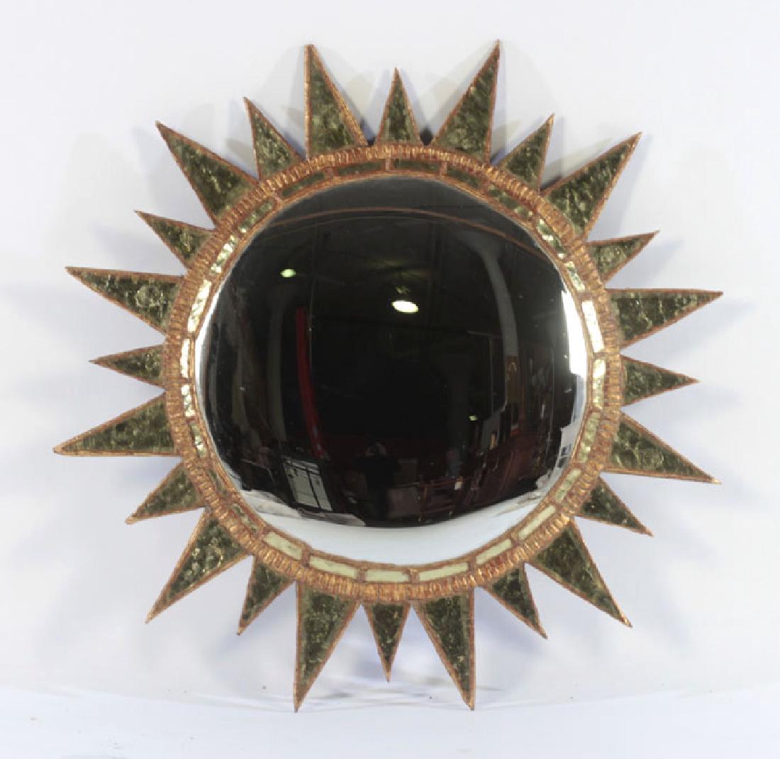 GILT RESIN WOOD SUNBURST MIRROR LINE VAUTRIN (1 of 3)