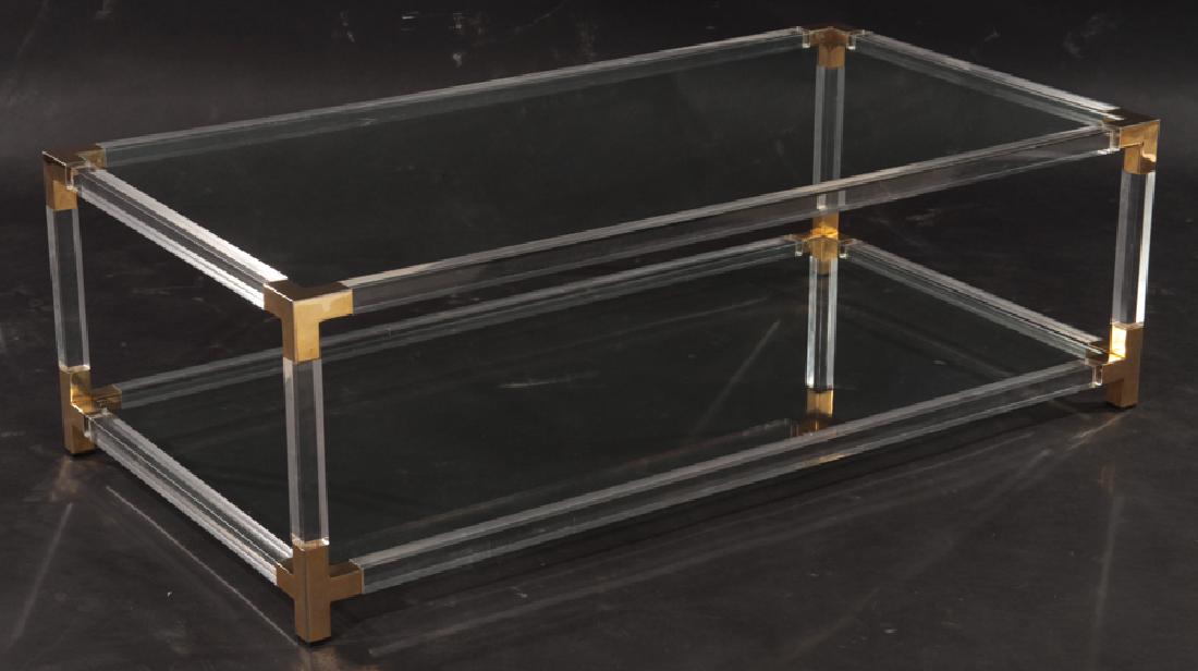 FRENCH MID CENTURY MODERN BRASS COFFEE TABLE 1970 (1 of 4)