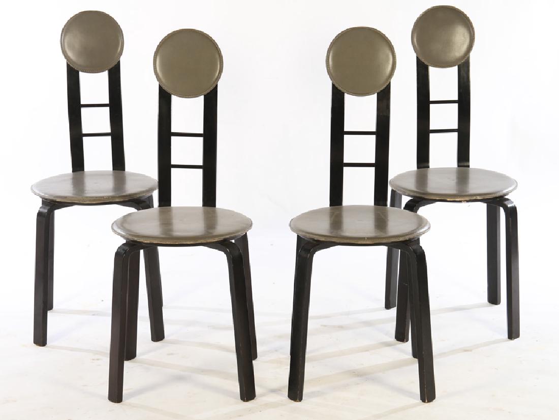 4 ITALIAN MID CENTURY MODERN LEATHER CHAIRS (1 of 5)