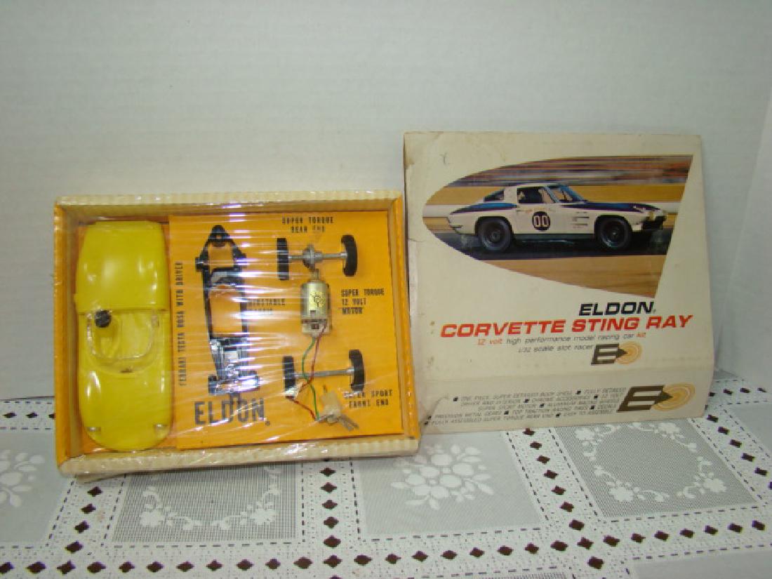 YELLOW ELDON SLOT CAR - CORVETTE STING RAY - NIB (1 of 8)