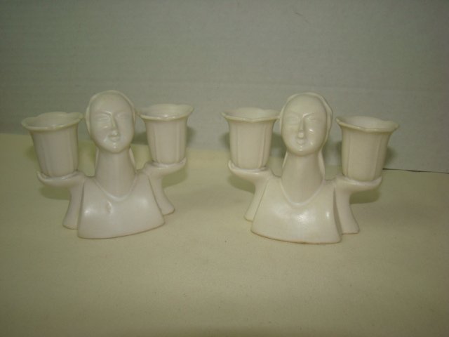 FIGURAL ART DECO CANDLE HOLDERS (1 of 6)