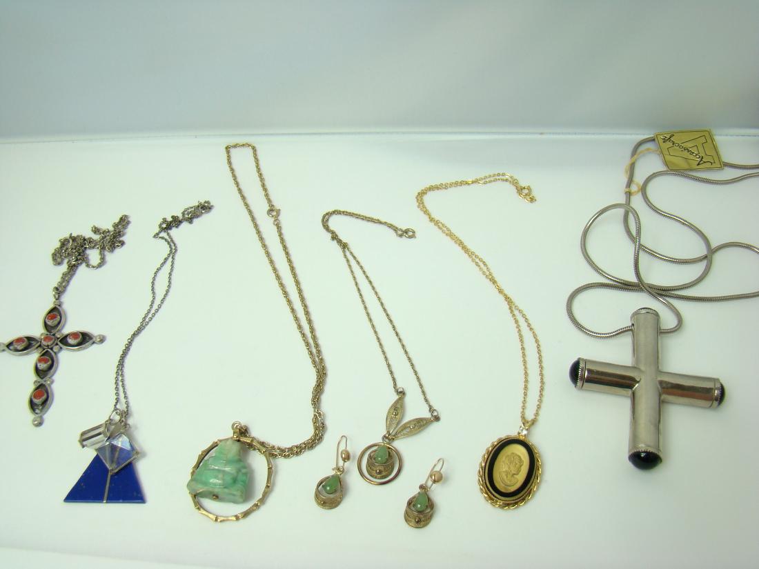 VINTAGE STERLING EARING AND NECKLACE SET - VARIOUS (1 of 9)