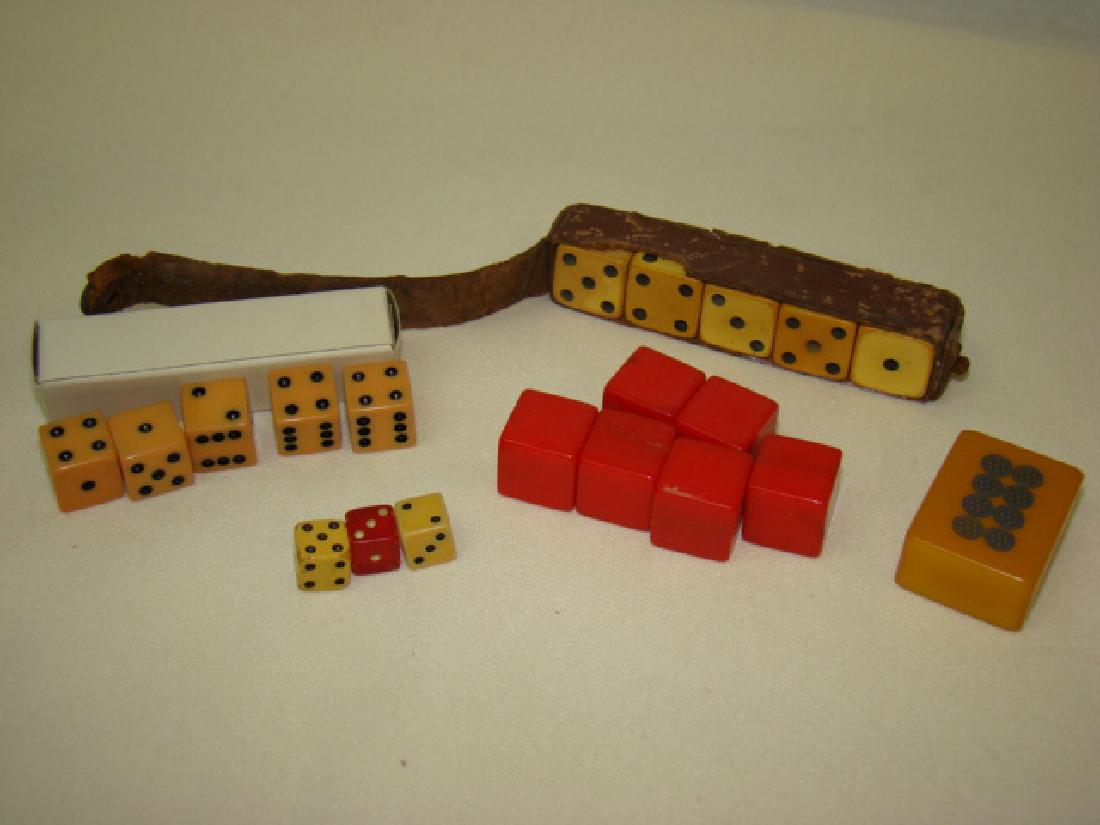 BAKELITE MISCELLANEOUS DICE AND GAME TILE (1 of 6)