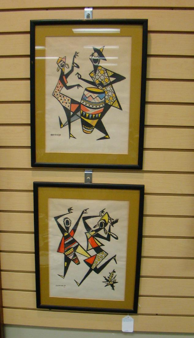 TWO ORIGINAL GONZALO INK DRAWINGS FROM 1962 (1 of 6)