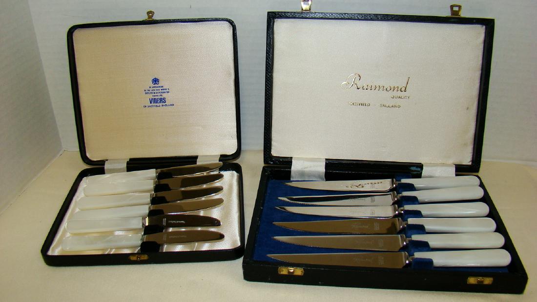 VINTAGE BUTTER AND STEAK KNIVES BY SHEFFIELD OF EN (1 of 6)