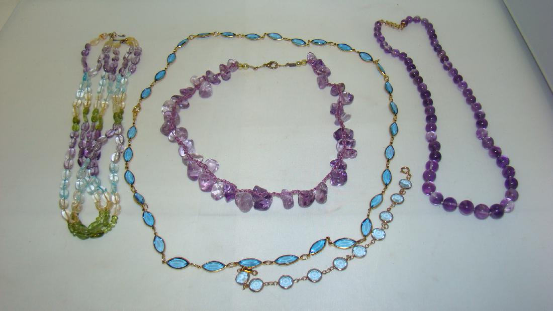 BEAUTIFUL HAND CROCHETED AMETHYST NECKLACE AND MOR (1 of 5)