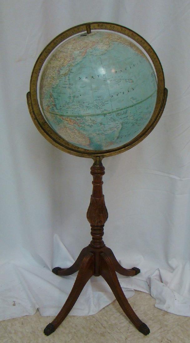 1961 WOODEN BASE WORLD GLOBE (1 of 6)