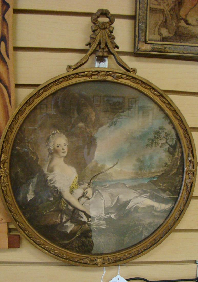 VINTAGE ROUND FRAMED PRINT (1 of 3)