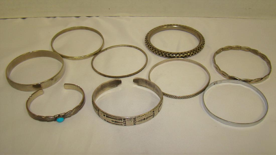 G. YAZZIE SIGNED STERLING SILVER BRACELET AND MORE (1 of 6)