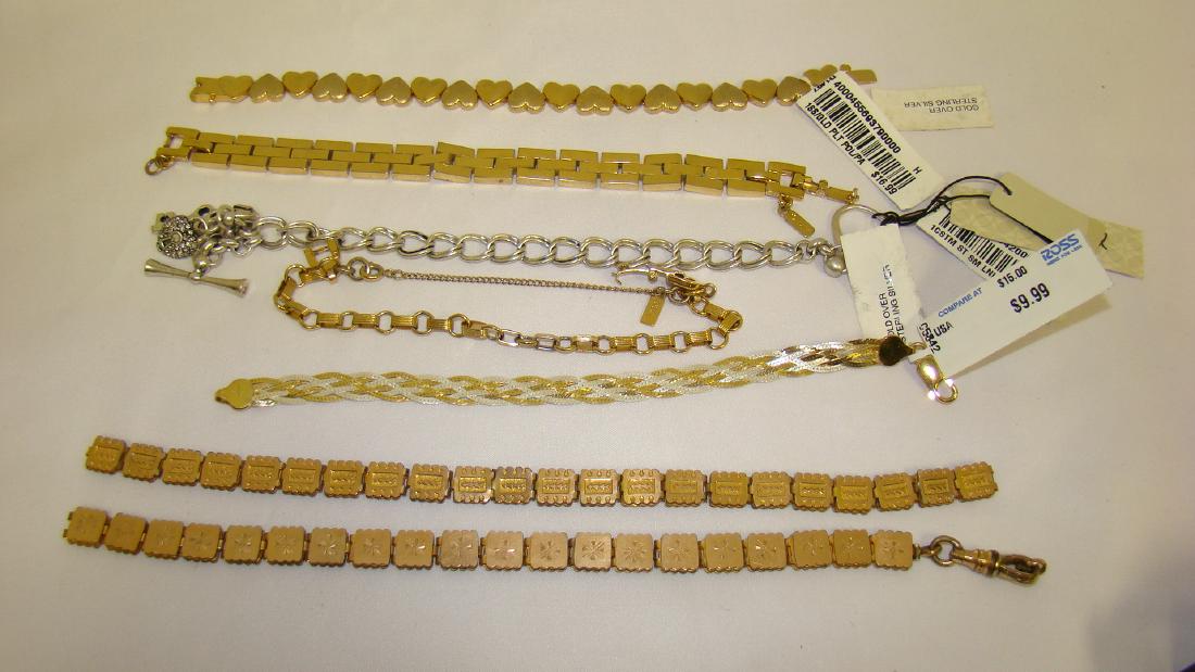 GOLD AND SILVER TONED AND GOLD PLATED BRACELETS (1 of 5)