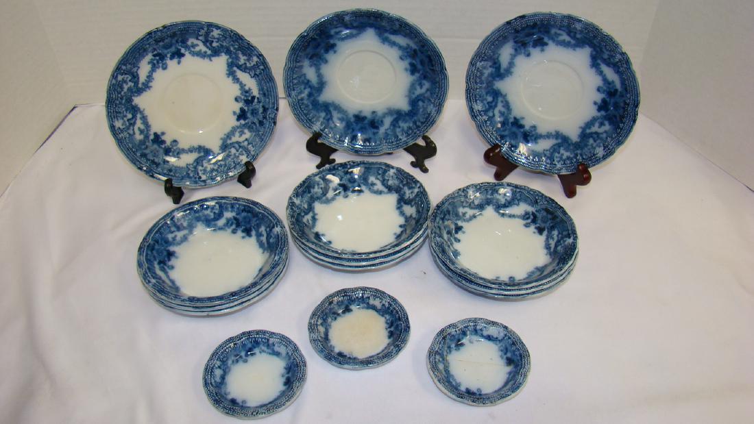 WOOD & SON FLOW BLUE MISCELLANEOUS DISHES (1 of 10)