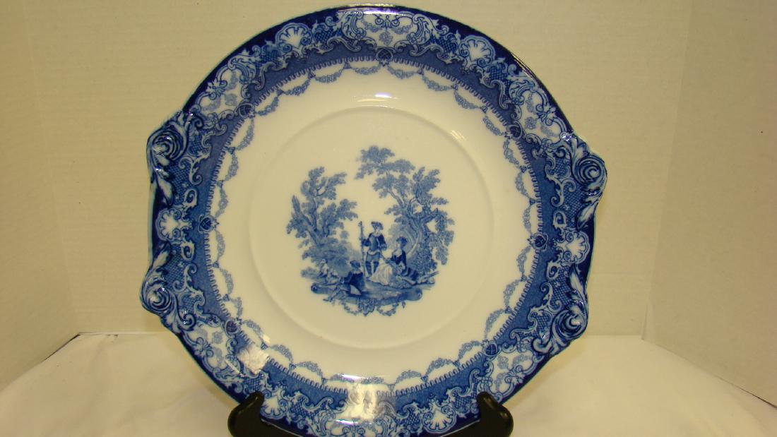 WATTEAU DOULTON LARGE FLOW BLUE BOWL PLATTER (1 of 6)
