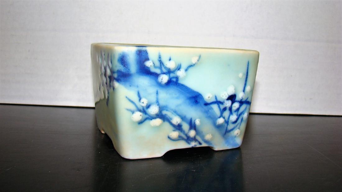 SMALL ANTIQUE CELADON GREEN & BLUE BONSAI GLAZED (1 of 5)