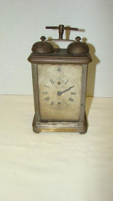ANTIQUE CARRIAGE ALARM CLOCK (1 of 8)