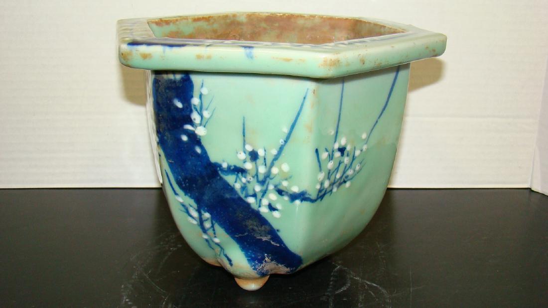 UNIQUE CELADON GREEN AND BLUE BONSAI POTTERY WHITE (1 of 8)