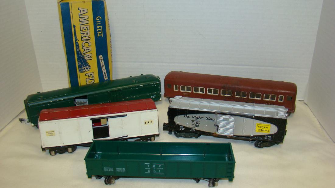 5 AMERICAN FLYER TRAIN CARS & ONE BOX (1 of 8)