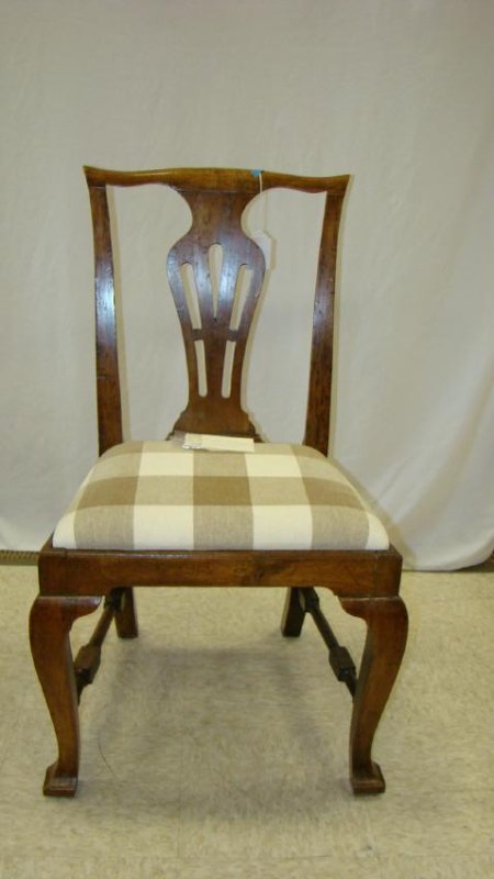 UPHOLSTERED ANTIQUE GEORGE III STYLE SIDE CHAIR (1 of 7)
