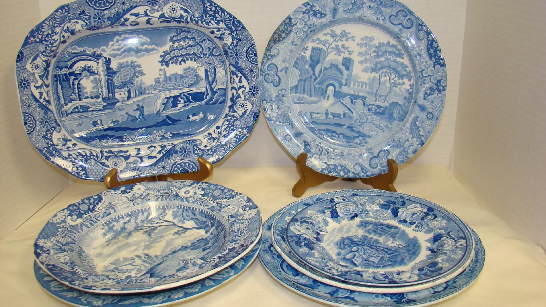 BEAUTIFUL SELECTION OF FLOW BLUE - SPODE AND MORE (1 of 8)