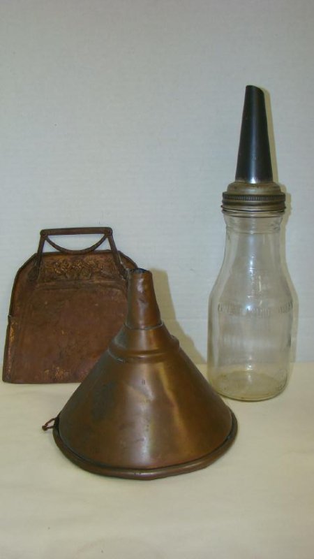 VINTAGE GLASS OIL BOTTLE AND MORE