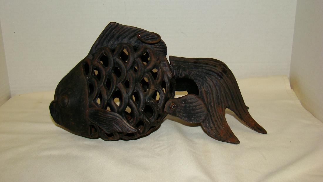 CAST IRON OUTDOOR FISH LANTERN (1 of 6)