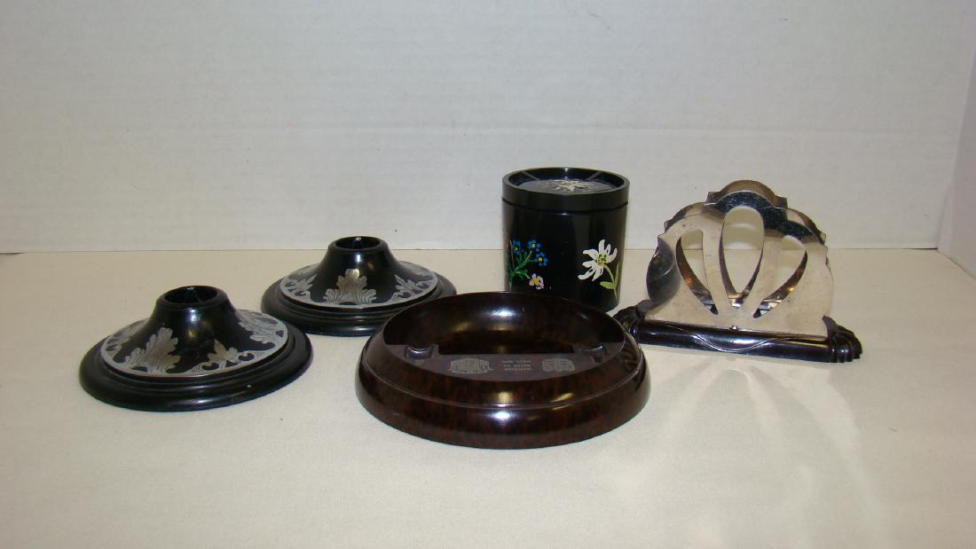BAKELITE CANDLEHOLDERS-ASHTRAY & MORE (1 of 8)