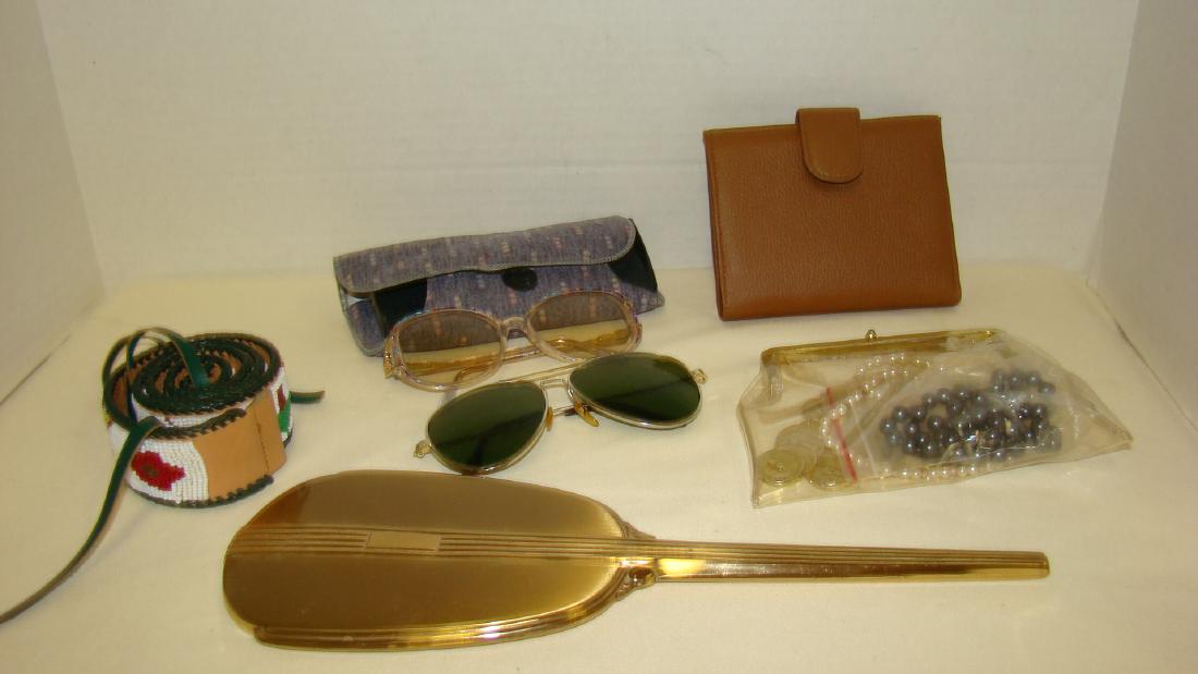 LADY'S HAND MIRROR - BEADED BELT - LEATHER WALLET (1 of 7)