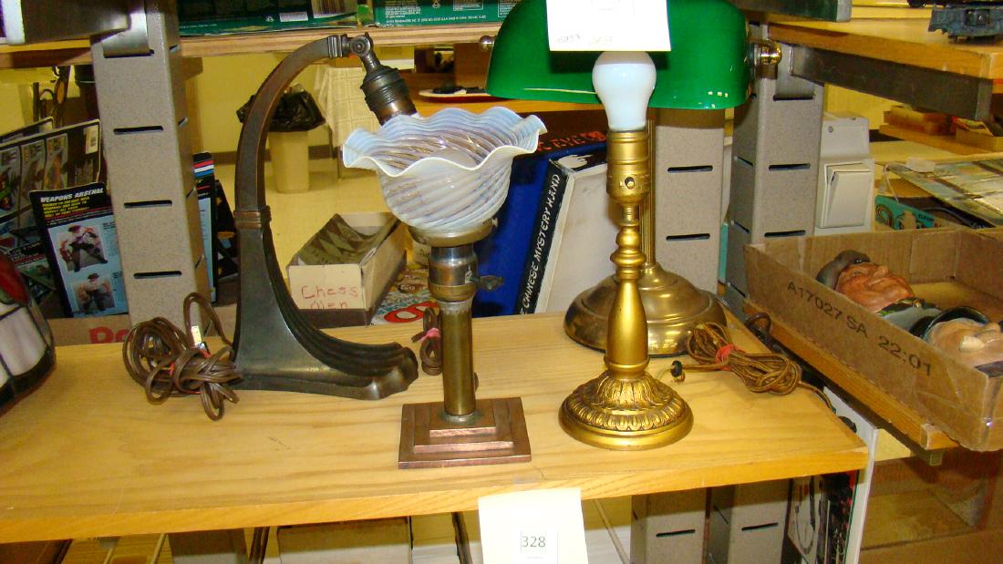 DECO AND CRAFTSMAN STYLE LAMPS: DECO AND CRAFTSMAN STYLE LAMPS-TWO WITHOUT SHADES -BEAUTIUL ANTIQUE/VINTAGE LAMPS