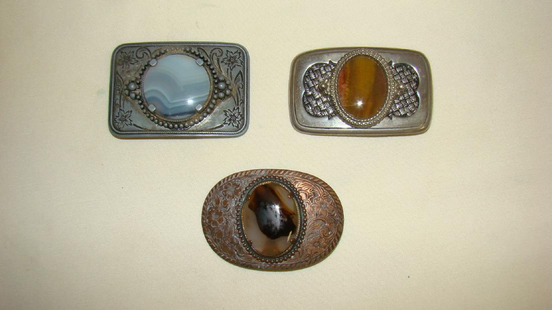 VINTAGE METAL AND STONE BELT BUCKLES (1 of 5)
