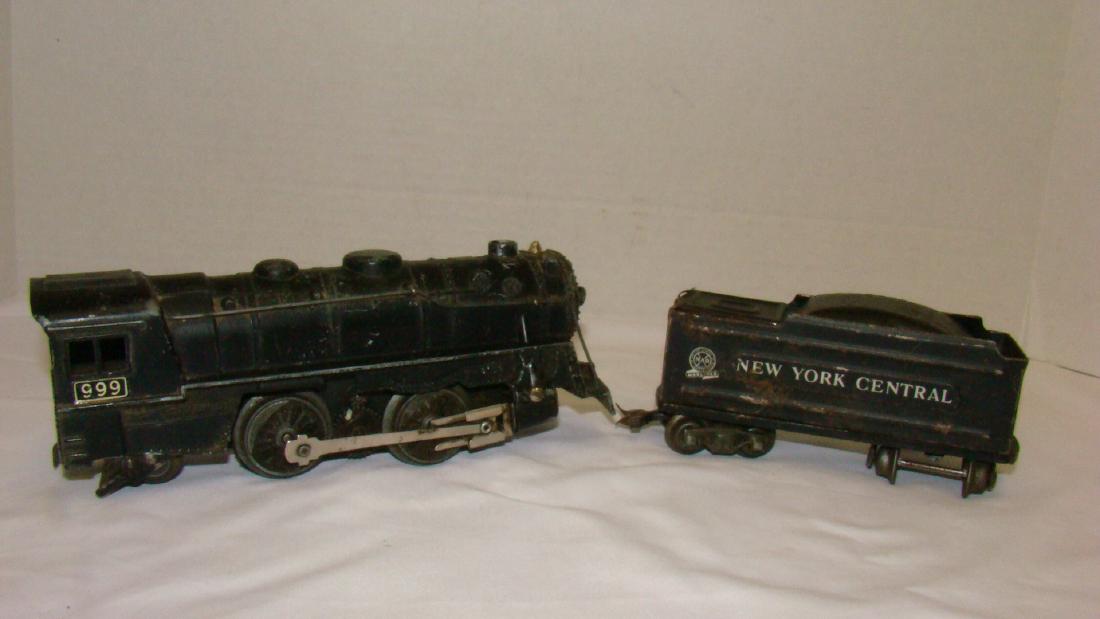 MARX 999 ENGINE AND NEW YORK CANTAL TENDER: MARX 999 ENGINE AND NEW YORK CENTRAL TENDER - AS - IS CONDITION- UNTESTED - BOTH HAVE PAINT LOSS, SCUFFS AND SCRATCHES - SOME DUST/DIRT FROM STORAGE