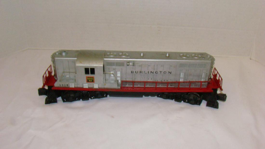 LIONEL BURLINGTON LOCOMOTIVE 2328: LIONEL BURLINGTON LOCOMOTIVE 2328 - APPEARS COMPLETE - COLOR WEAR - UNTESTED