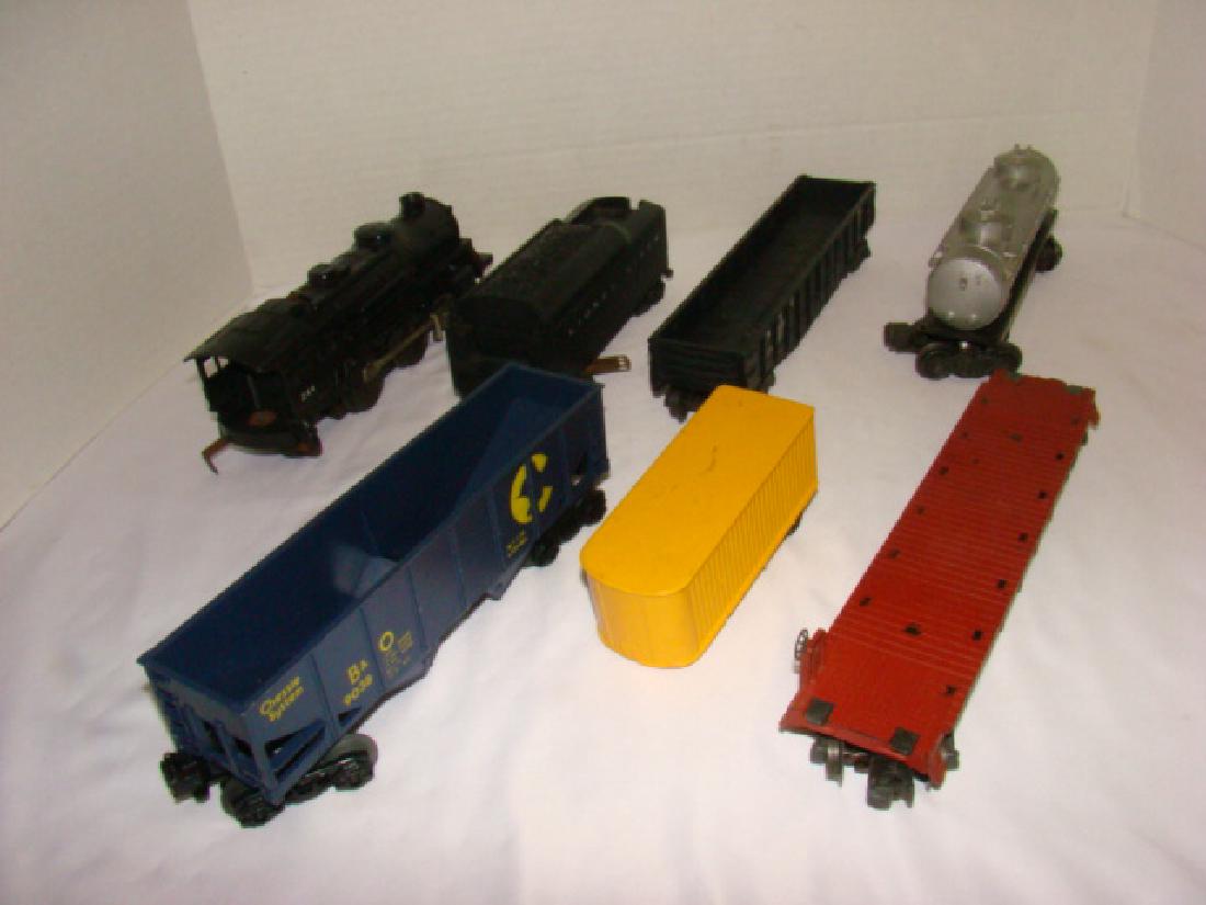 LIONEL LOCOMOTIVE 244- TENDER- AND MORE: LIONEL LOCOMOTIVE 244- TENDER- AND MORE- 9038 BLUE HOPPER CAR- SUNOCO TANKER CAR- 6462 NYC GONDOLA CAR- AND MORE- USED CONDITION- AS-IS.