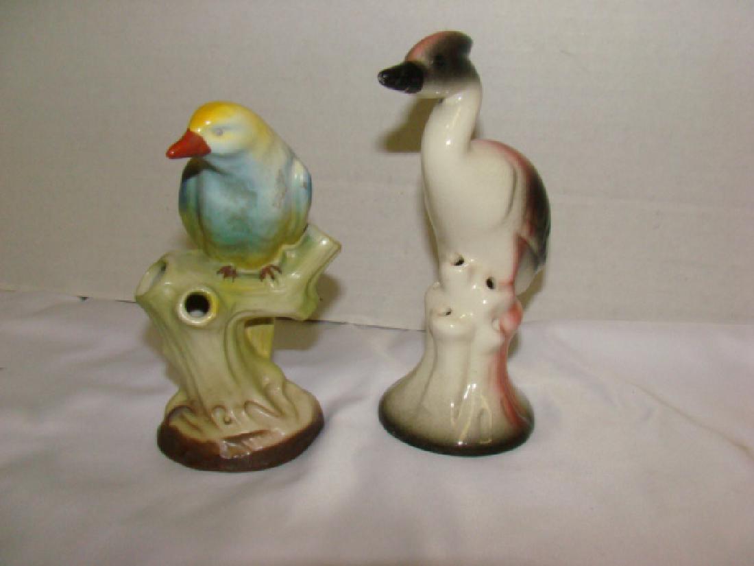 2 FLOWER FROGS- BIRDS ON TREE STUBS (1 of 9)