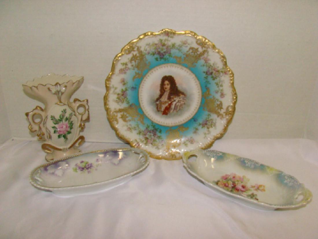 FLORAL PAINTED CHINA PLATE WARE AND VASE (1 of 9)