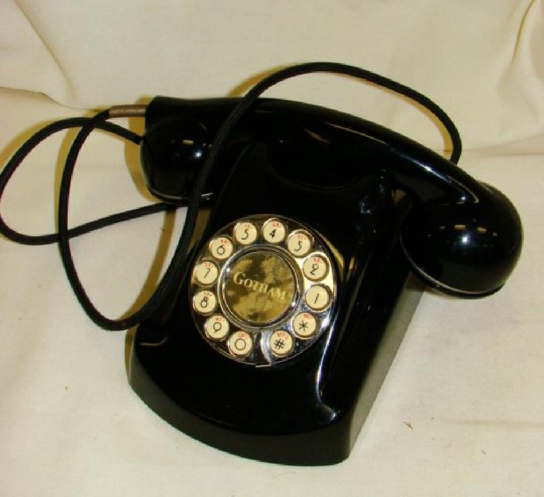 BATMAN GOTHAM BATMAN PHONE: BLACK BATMAN GOTHAM TOUCH TONE TELEPHONE - HAS A WHITE MARK AT TOP