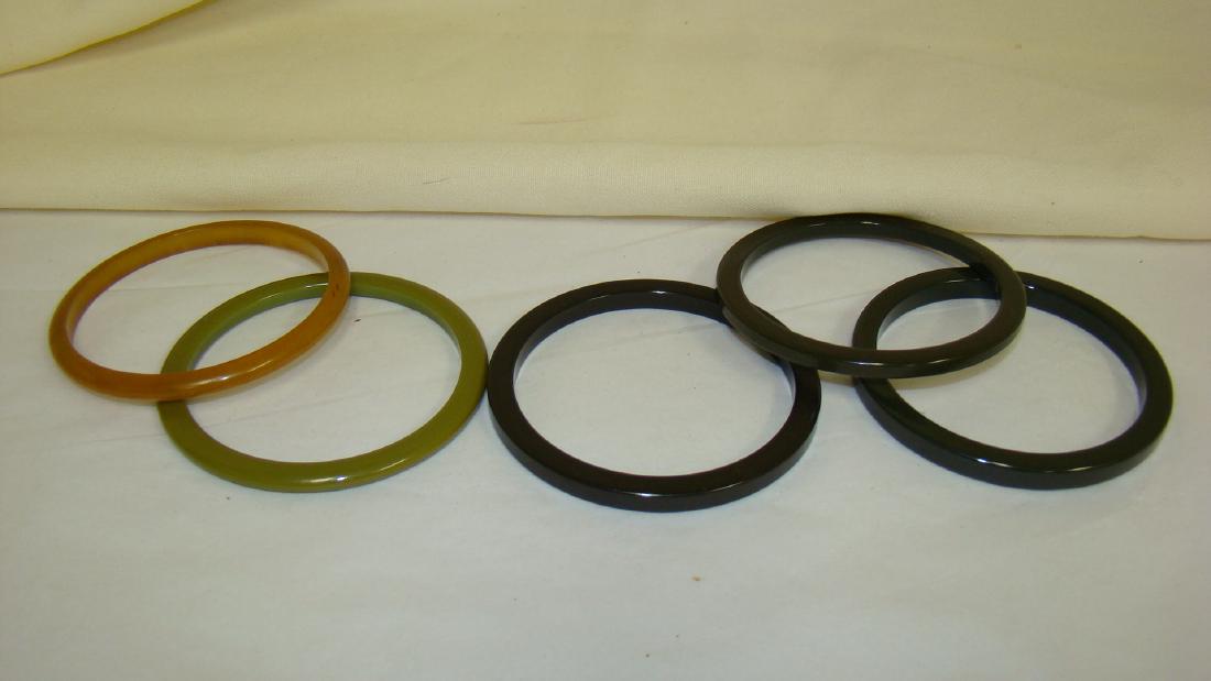 5 BAKELITE SPACER BANGLES-VARIOUS COLORS (1 of 5)