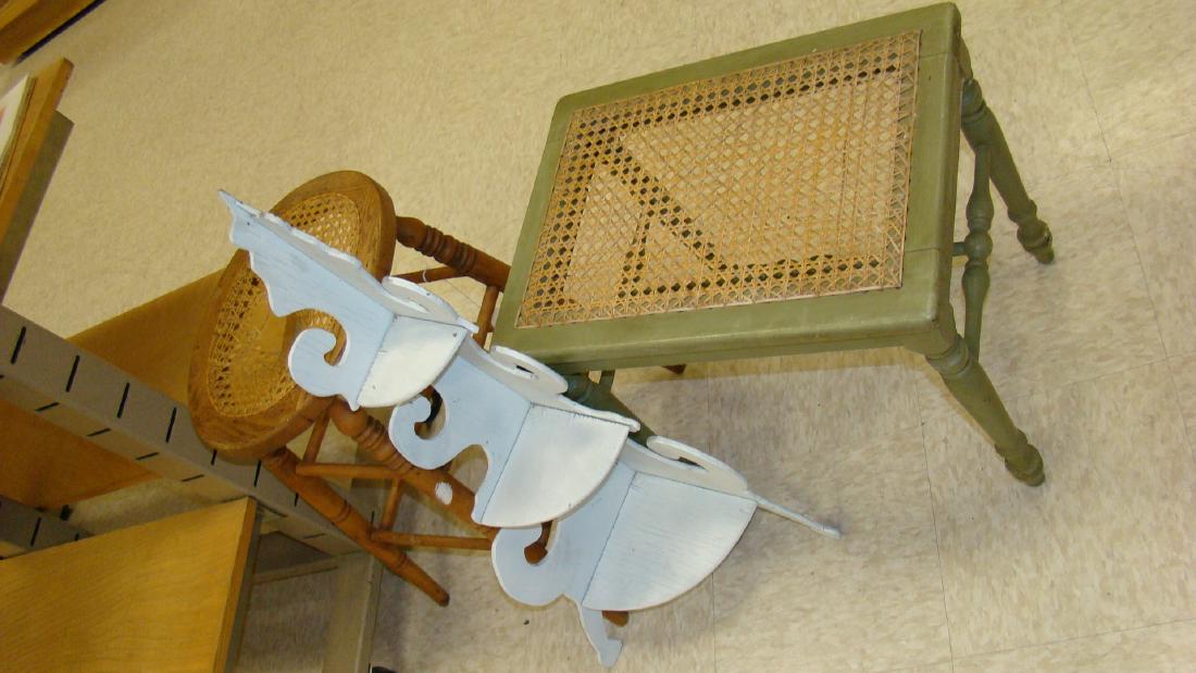 SIDE TABLE - STOOL & PRIMATIVE CORNER SHELF (1 of 3)