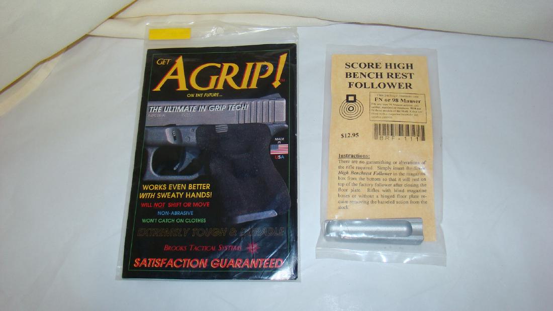FN OR 98 MAUSER BENCH REST FOLLOWER AND A 5x 8 AGR: FN OR 98 MAUSER SCORE HIGH BENCH REST FOLLOWER IN PLASTIC SLEEVE ANA A 5x 8 AGRIP SHEET IN PLASTIC SLEEVE
