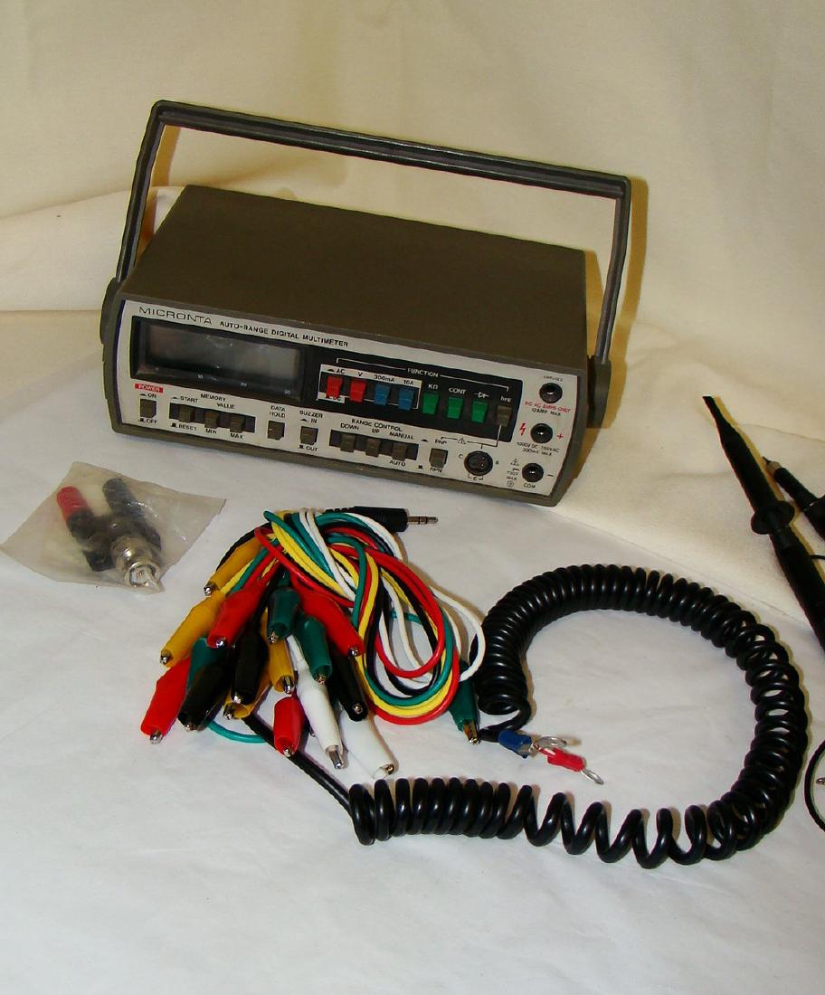 MICRONTA AUTO-RANGE DIGITAL MULTIMETER & MORE: MICRONTA AUTO-RANGE DIGITAL MULTIMETER & MORE - MICRONTA 22-195 -MULTIPLE & MULTI COLORED DOUBLE CLAMPS & MORE - WORKS