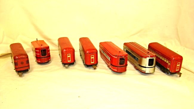 7 USED MARX TIN LITHO  PULLMAN CARS AND 3 OTHER CA (1 of 4)