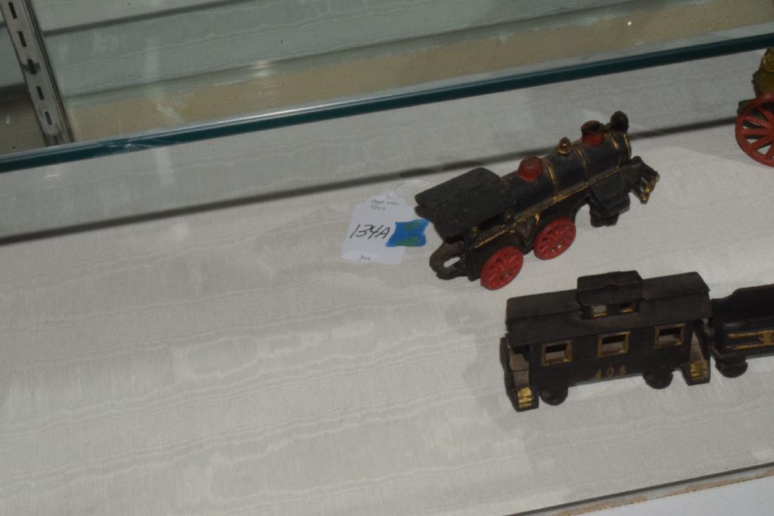 CAST IRON TRAIN & MORE: CAST IRON TRAIN & MORE - MATCHING LOCOMOTIVE - TENDER -& CABOOSE - 2ND LOCOMOTIVE & MC CALASTER GENERAL MERCHANT CAR 1907