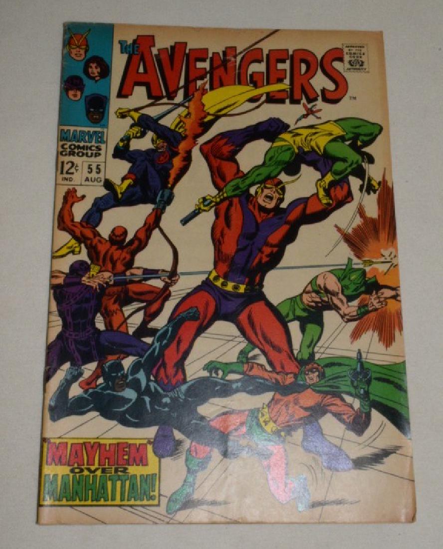 THE AVENGERS AUG 1968 #55: THE AVENGERS AUG 1968 #55 - APPEARS IN GOOD CONDITION- MINOR CORNER BENDING TO COVER- NO MAJOR DAMAGE, RIPS, TEARS.