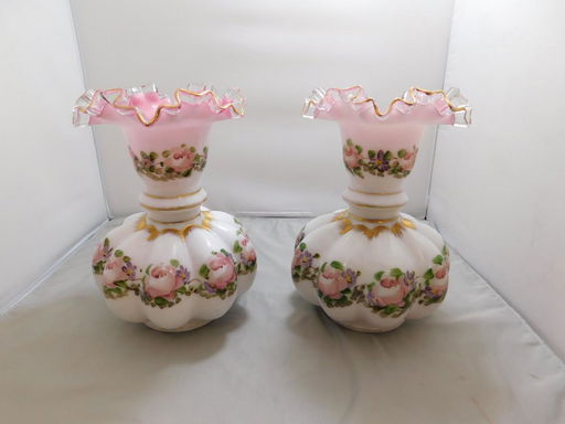 Pair Of Fenton Charleton Hand Painted Vases Mar 03 2018 Lemar