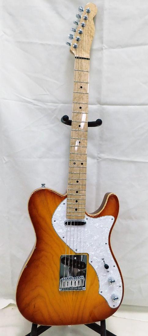 WORMOTH PARTCASTER GUITAR: WORMOTH PARTCASTER GUITAR - ORANGE BURST FINISH - PAPERWORK - NO SERIAL NUMBER - FENDER BLACK & WHITE CASE WITH BLACK LINING - STRAP