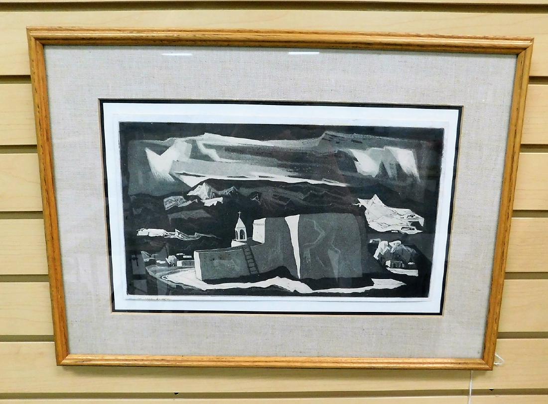 FRAMED BLACK AND WHITE PRINT - SIGNED DOEL REED (1 of 2)