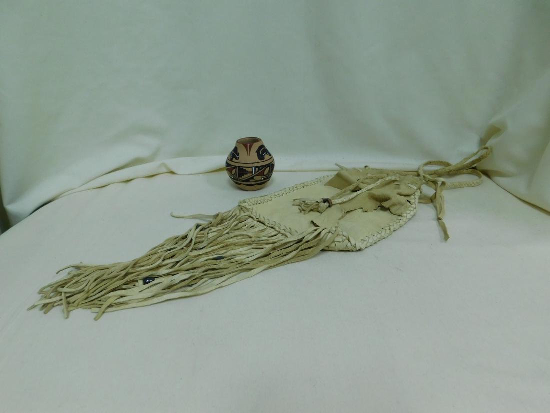 NATIVE AMERICAN LEATHER PURSE AND SMALL M. JEMEZ P (1 of 7)