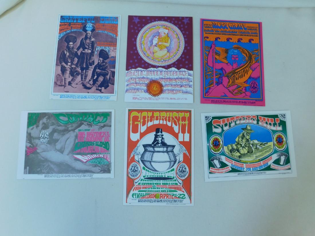 6 VARIOUS 1960'S ROCK CONCERT POSTCARDS (1 of 7)