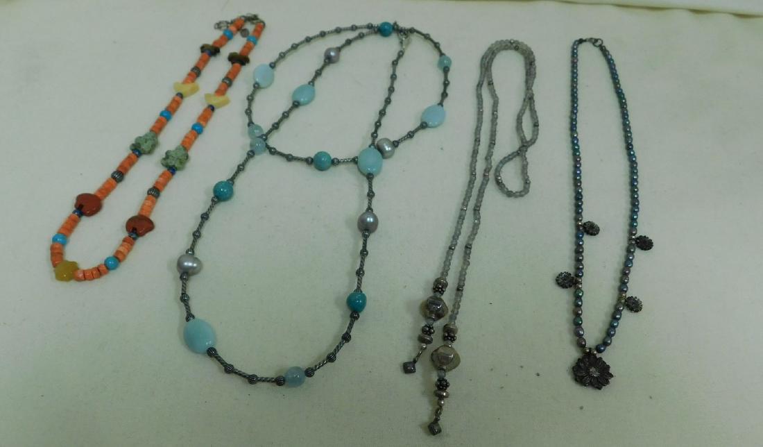 4 VARIOUS BEADED NECKLACES (1 of 10)